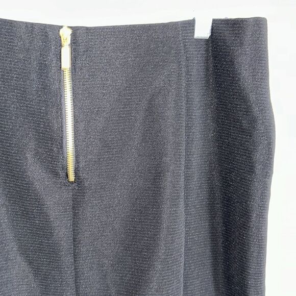 Alfani 14 Modern Edge Deep Black Ribbed Gold Tone Zip Details Pencil Skirt NWT - Picture 7 of 12